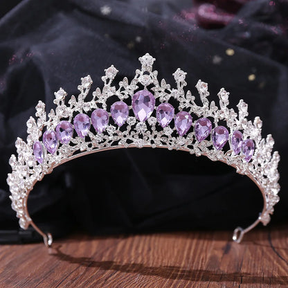 Elegant Lilac Rhinestone Bridal Tiara for Wedding and Special Occasions