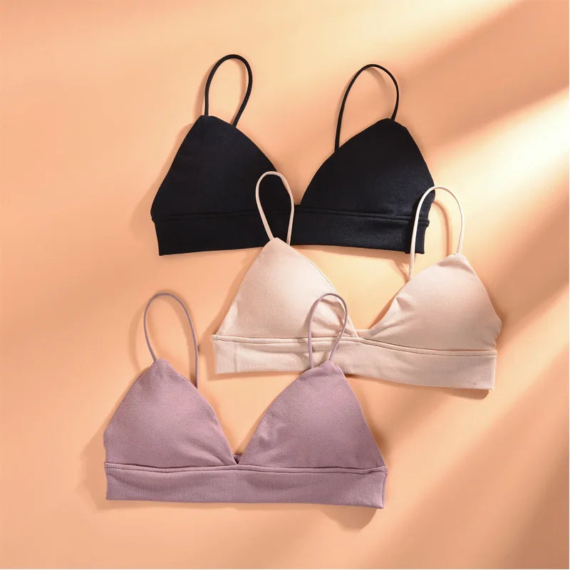 Summer Women French Triangle Seamless Wireless Bralette
