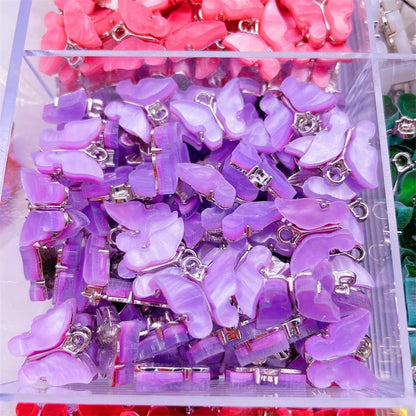 Vibrant Butterfly Resin Charms Set for DIY Women's Dangle Earrings Jewelry Making