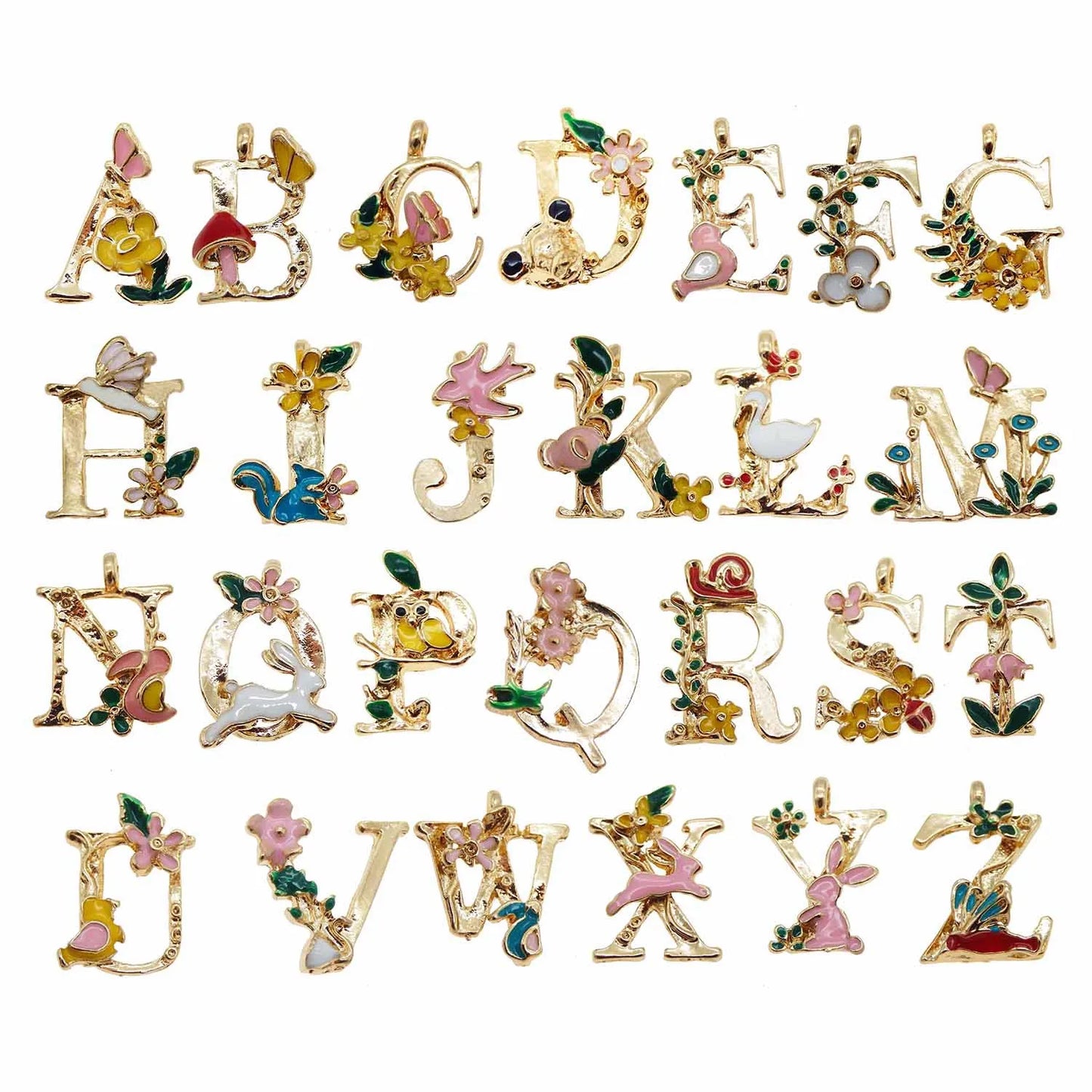 GraceAngie Gold Alphabet Letter Charms Set for DIY Jewelry and Home Decor