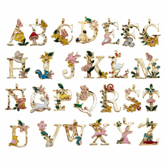 GraceAngie Gold Alphabet Letter Charms Set for DIY Jewelry and Home Decor