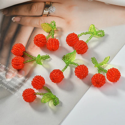 Cute Red Strawberry and Cherry 3D Floating Lock Charms 20 Pieces Handmade DIY Jewelry Earring Accessories