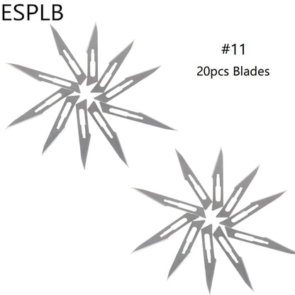Clearance_20pcs #11 stainless steel blades from ESPLB for precision engraving and wood carving projects.