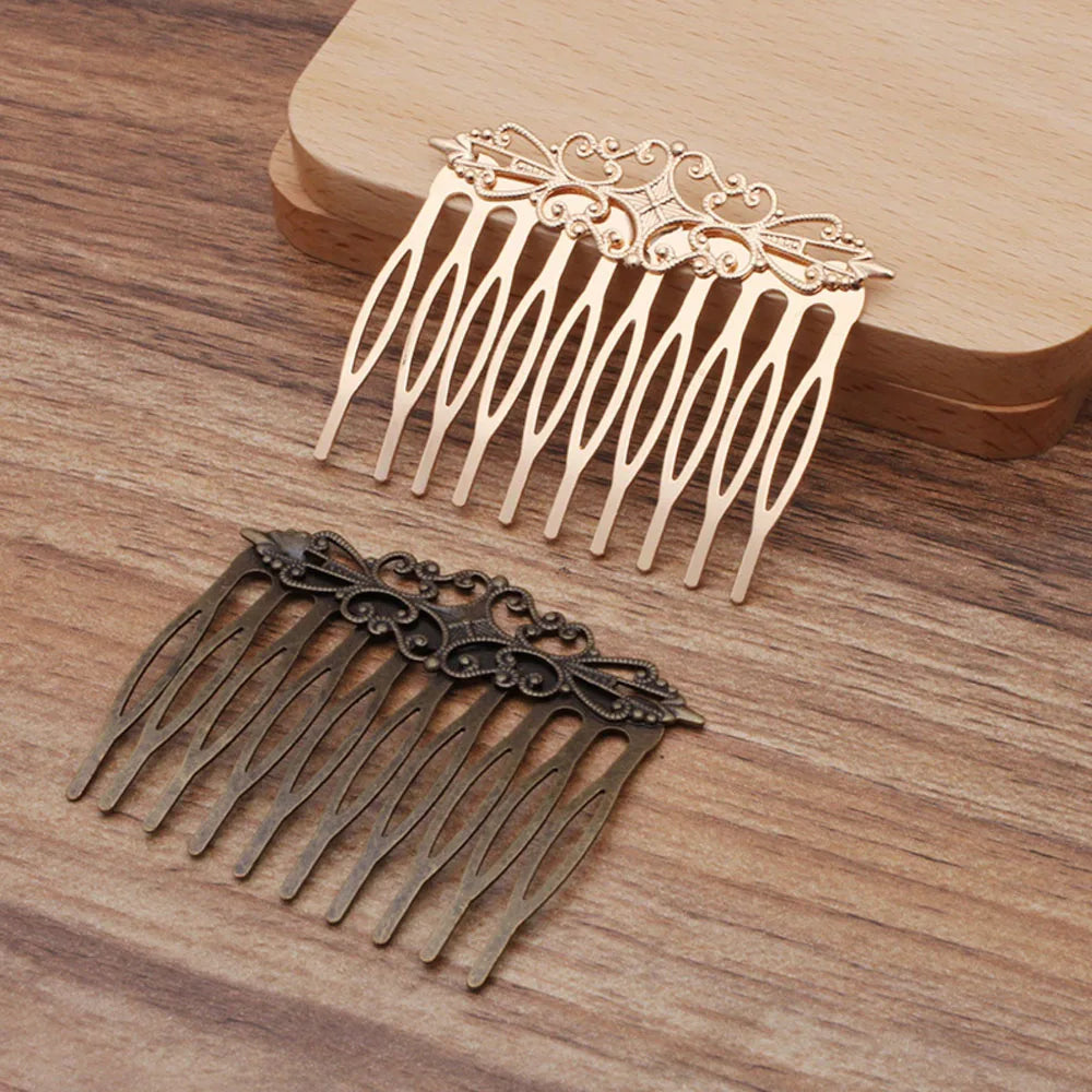 REGELIN Vintage Copper Hair Combs - 10 Teeth Flower Hairpins & Clips