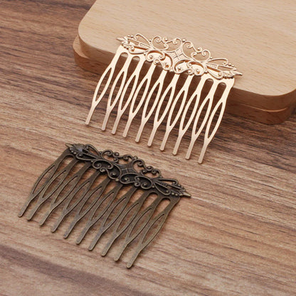 REGELIN Vintage Copper Hair Combs - 10 Teeth Flower Hairpins & Clips