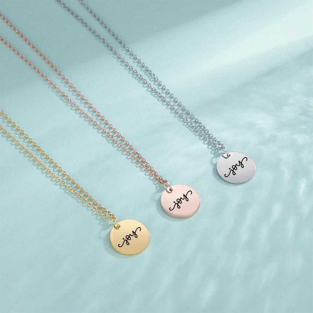Cazador Stainless Steel Round Pendant Necklace for Women - Elegant Faith and Love Jewelry Gift 2025