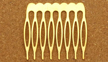 Rhodium & Bronze Gold Bridal Hairpins - 10pcs Wedding Hair Combs for Stunning Styles 8 teeth Gold