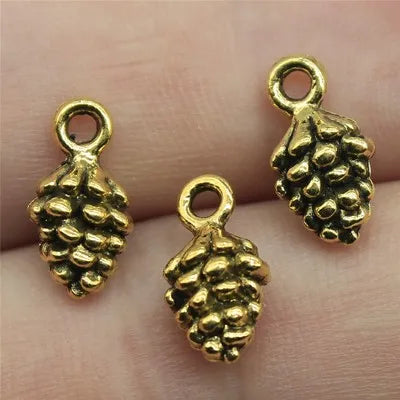 Versatile 3D Pine Cone Charms for DIY Jewelry Making, Set of 20 in Four Elegant Colors