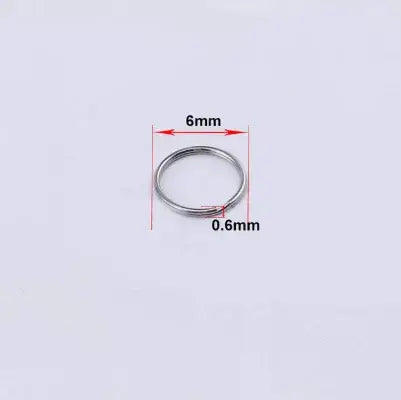 50pcs Stainless Steel Key Ring Connector Findings for Crafting and Jewelry Making 6mm