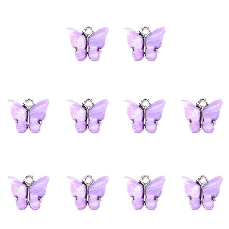 Vibrant Butterfly Resin Charms Set for DIY Women's Dangle Earrings Jewelry Making