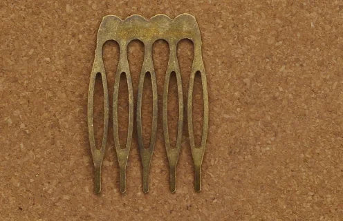 Rhodium & Bronze Gold Bridal Hairpins - 10pcs Wedding Hair Combs for Stunning Styles 5 teeth Bronze