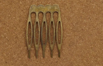 Rhodium & Bronze Gold Bridal Hairpins - 10pcs Wedding Hair Combs for Stunning Styles 5 teeth Bronze