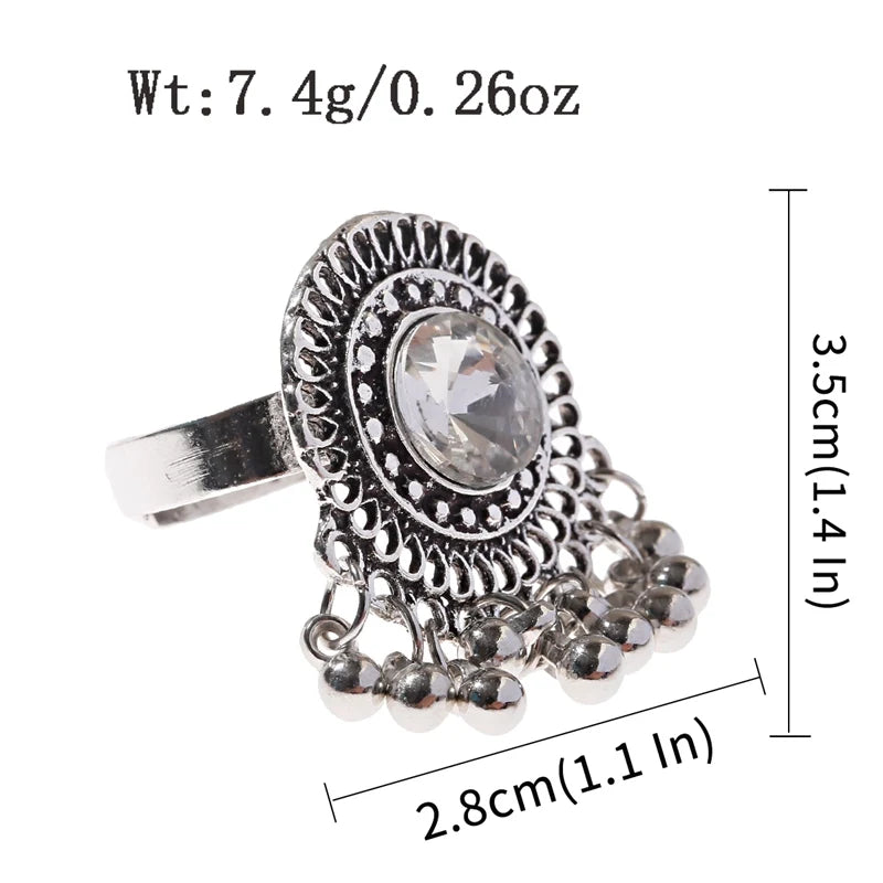 Elegant Turkish Vintage Gold Flower Ring for Women - Antique Ethnic Zircon Alloy Jewelry Gift