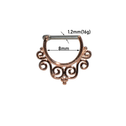 Surgical Steel Indian Nose Septum Ring with Crystal Gem for Women