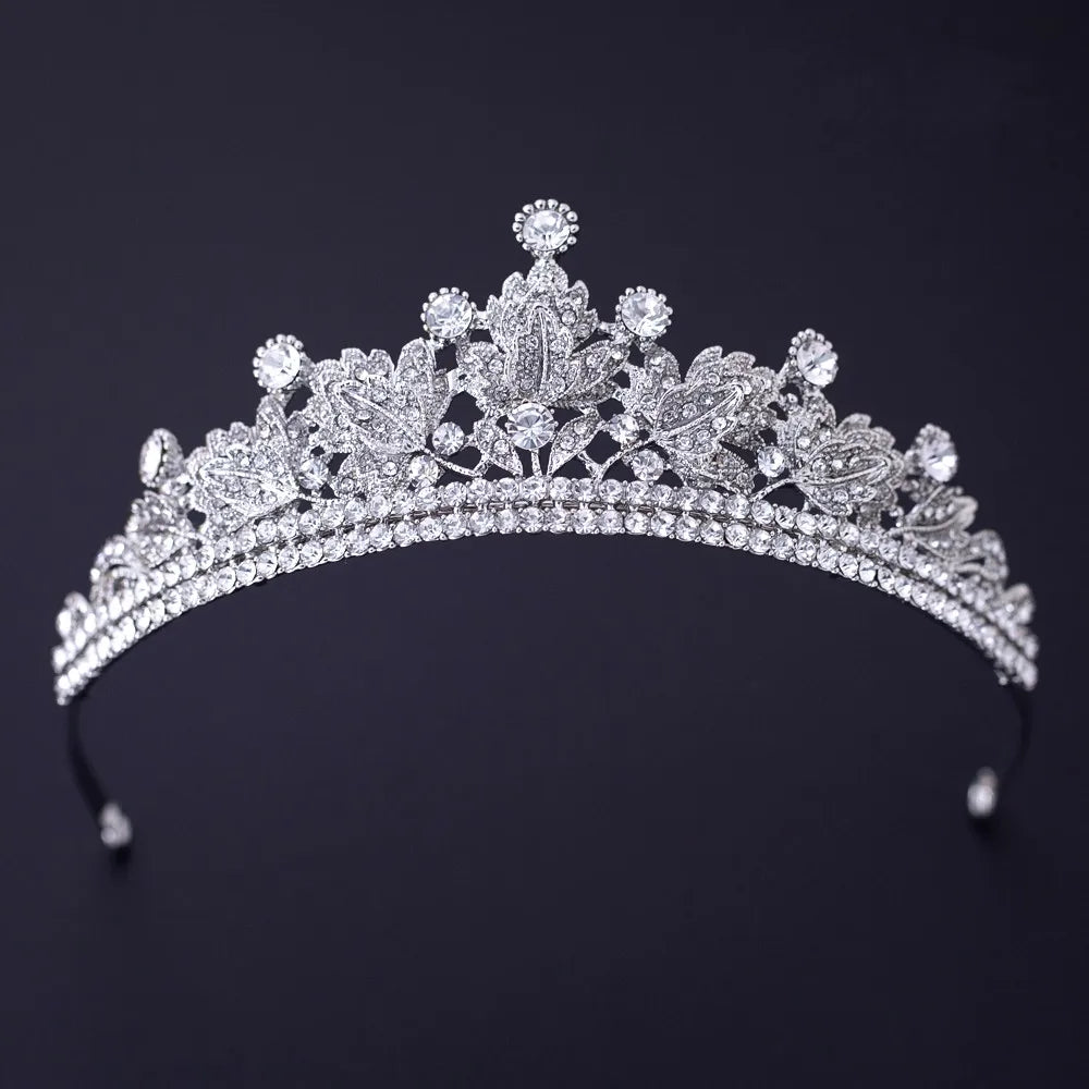 Silver Crystal Rhinestone Bridal Tiara - Top-Rated Wedding Hair Accessory Style AB