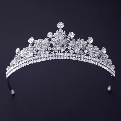 Silver Crystal Rhinestone Bridal Tiara - Top-Rated Wedding Hair Accessory Style AB