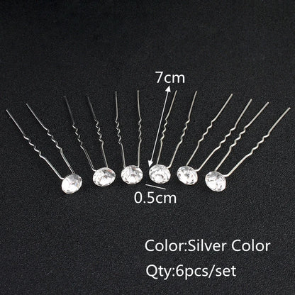 Miallo Bridal Hair Accessories - Top-Rated Rhinestone & Pearl Hair Pins for Brides Silver HSJ3749