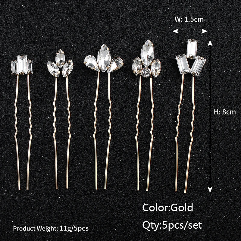 Miallo Bridal Hair Accessories - Top-Rated Rhinestone & Pearl Hair Pins for Brides Gold HS4718
