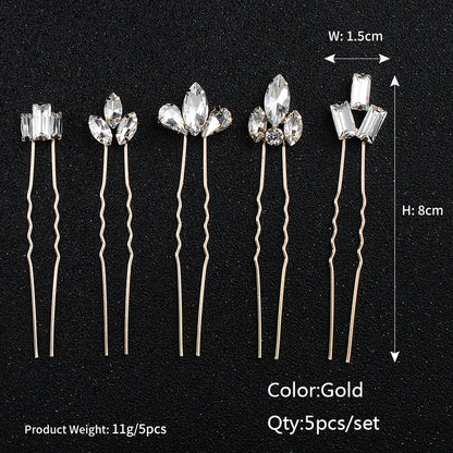 Miallo Bridal Hair Accessories - Top-Rated Rhinestone & Pearl Hair Pins for Brides Gold HS4718