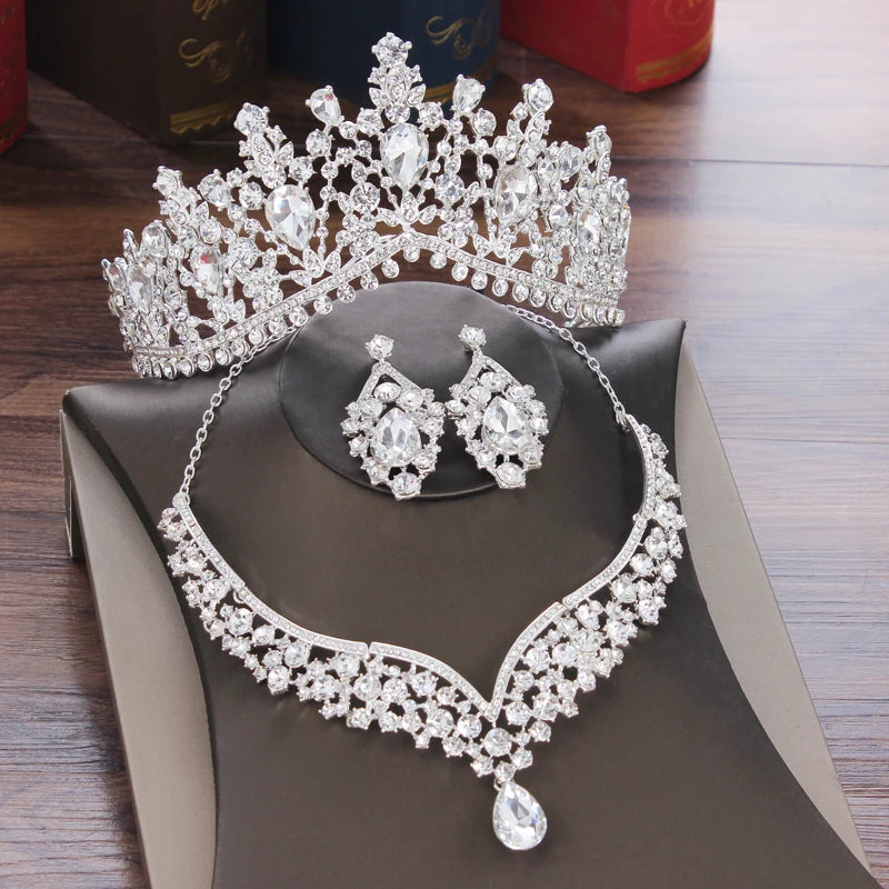 Baroque Crystal Water Drop Bridal Jewelry Set - Top-Rated Rhinestone Tiara, Necklace & Earring Gift for Brides