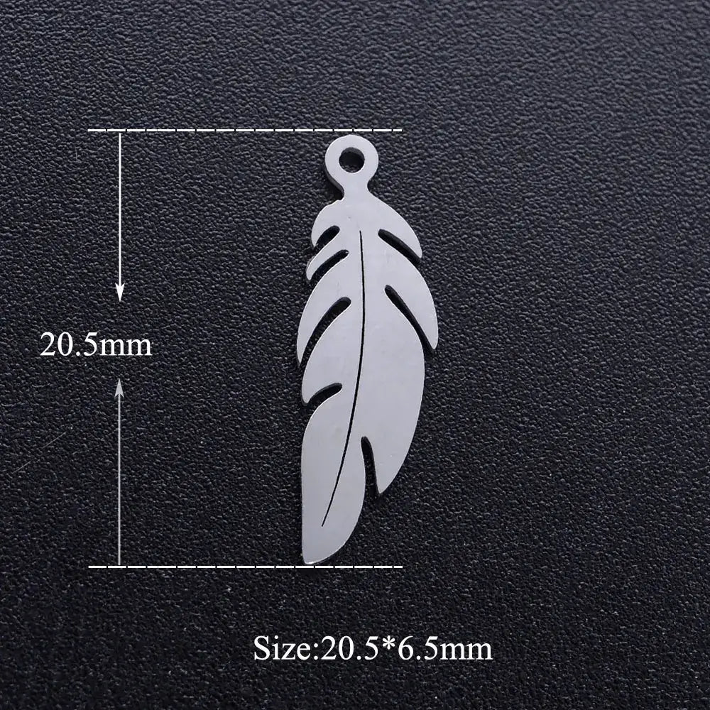 5pcs Angel Wing DIY Charms 316 Stainless Steel Jewelry Connectors JN349-1x5