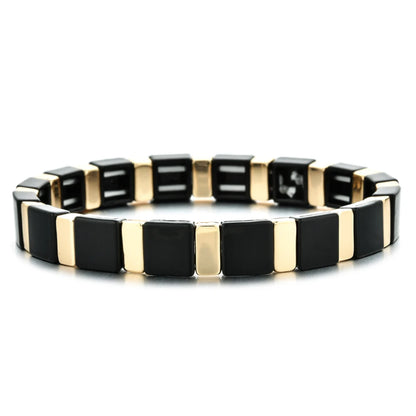Rainbow Boho Enamel Stretch Bracelets for Women - Handmade Unisex Fashion Bangles by ZMZY