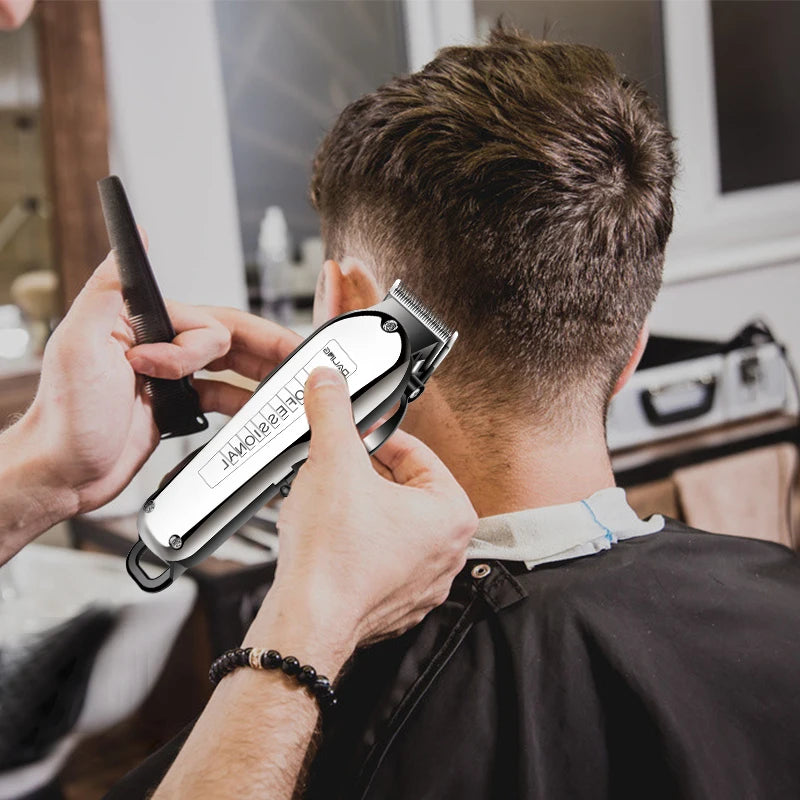 Cordless Professional Hair Clipper For Men Adjustable Lithium Ion Hair Trimmer Powerful Barber Shop Cutter