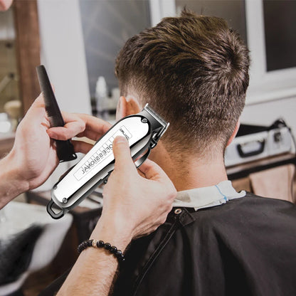 Cordless Professional Hair Clipper For Men Adjustable Lithium Ion Hair Trimmer Powerful Barber Shop Cutter
