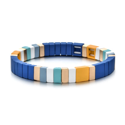 Rainbow Boho Enamel Stretch Bracelets for Women - Handmade Unisex Fashion Bangles by ZMZY
