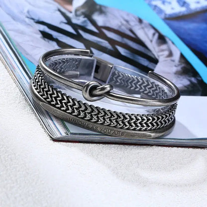 Vnox Vintage Men's Bracelet Set Retro Stainless Steel Gothic Jewelry