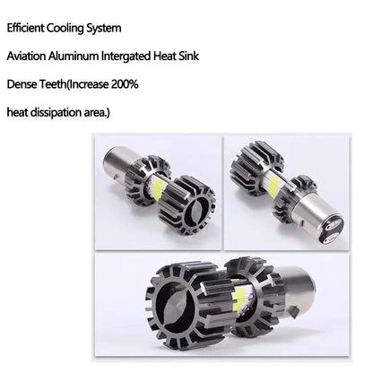 H4 H6 BA20D 8 Sides COB LED Motorcycle Headlight 6000K