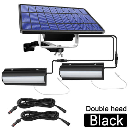 Upgraded Solar Pendant Lights Indoor Outdoor Auto On Off Lamp double head black