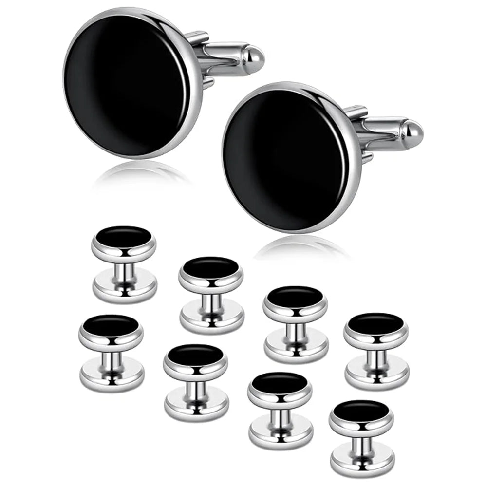 Elegant 10 Piece Mens Cufflinks Set for Weddings and Formal Events