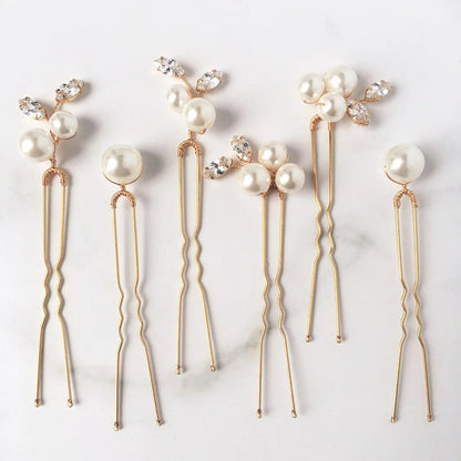 Elegant Rose Flower U-Shaped Hairpins for Wedding Brides and Women