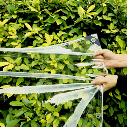 Waterproof Transparent PVC Tarpaulin With Eyelets Weatherproof Foldable Rain Cover For Garden Furniture Plants And Greenhouse 0.39mm Thickness