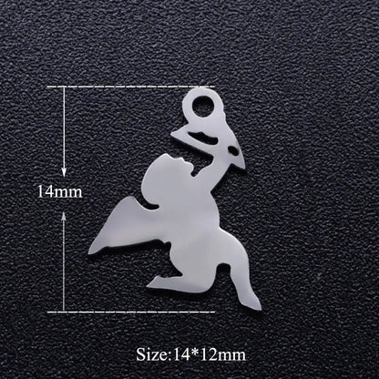 5pcs Angel Wing DIY Charms 316 Stainless Steel Jewelry Connectors JN315-1-12x5