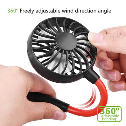 USB Portable Fan Cold Fan Hands Free Neck Fan 3-Speed Adjustable Mini Sports Fan Home Office