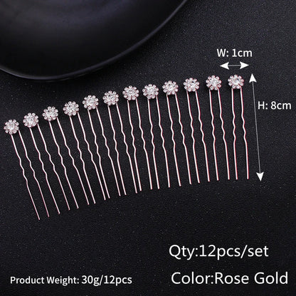 Miallo Bridal Hair Accessories - Top-Rated Rhinestone & Pearl Hair Pins for Brides Rose Gold HS3841RG