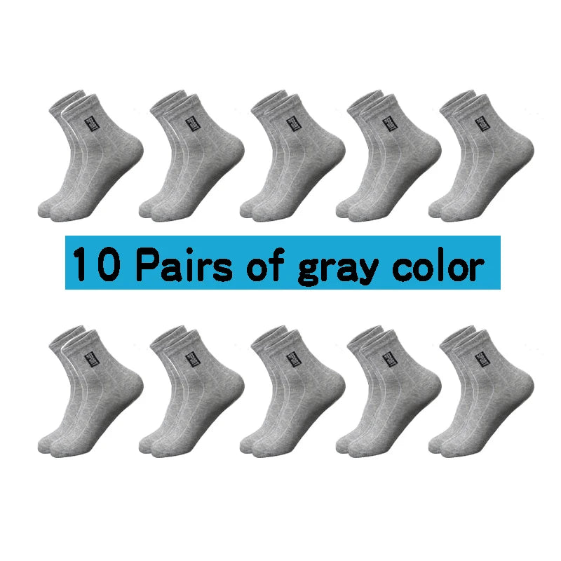 20 Pairs Men’s Cotton Breathable Crew Socks Sweat Absorbent Deodorant Business Casual Socks Gift Set