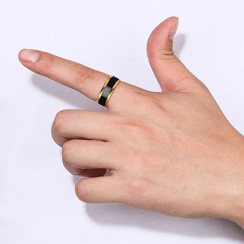 Titanium Steel Mood Ring for Men and Women - Emotion-Responsive Jewelry