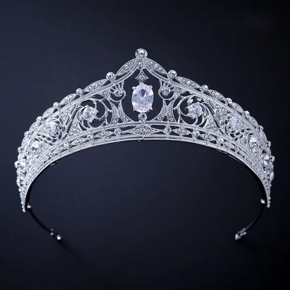 Silver Crystal Rhinestone Bridal Tiara - Top-Rated Wedding Hair Accessory Style R