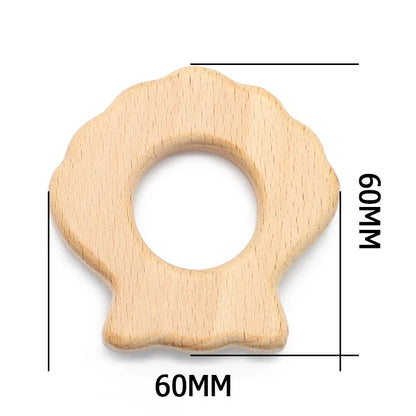 Natural Beech Wood Baby Teethers Set in Animal Shapes - Tortoise, Koala, Whale, Turtle - Food Grade Newborn Toys