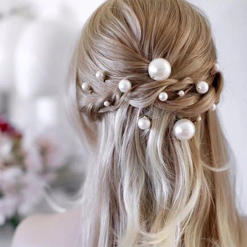Elegant Rose Flower U-Shaped Hairpins for Wedding Brides and Women