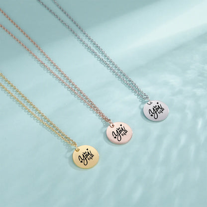Cazador Stainless Steel Round Pendant Necklace for Women - Elegant Faith and Love Jewelry Gift 2025