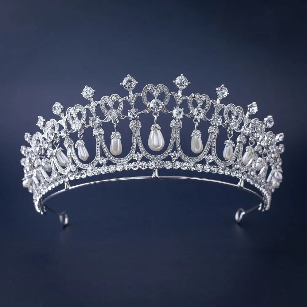 Silver Crystal Rhinestone Bridal Tiara - Top-Rated Wedding Hair Accessory Style EF
