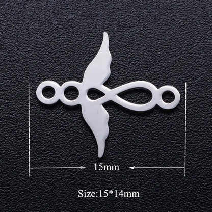 5pcs Angel Wing DIY Charms 316 Stainless Steel Jewelry Connectors