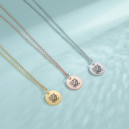 Cazador Stainless Steel Round Pendant Necklace for Women - Elegant Faith and Love Jewelry Gift 2025