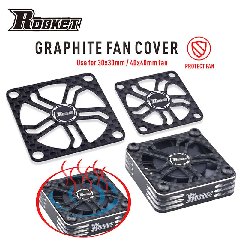 Rocket Carbon Cooling Fan Cover 40x40MM 30x30MM RC Protection