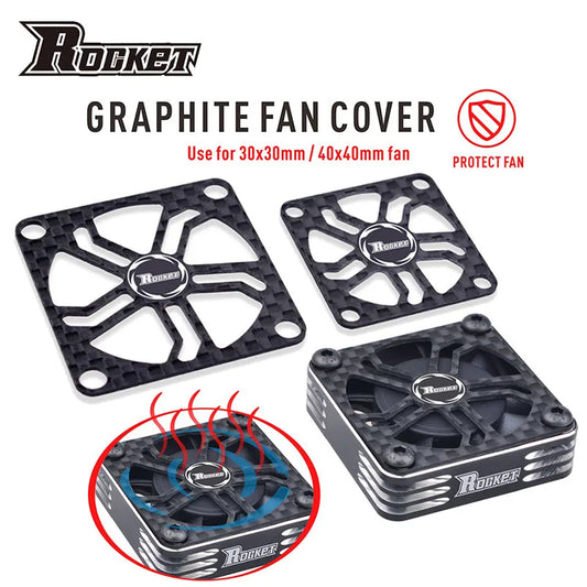 Rocket Carbon Cooling Fan Cover 40x40MM 30x30MM RC Protection