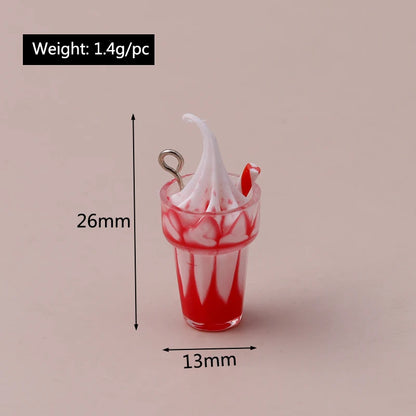 Charming 3D Resin Ice Cream Pendants for DIY Jewelry Creations